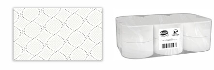 Mini-Jumborolle  2-lagig weiß Zellstoff