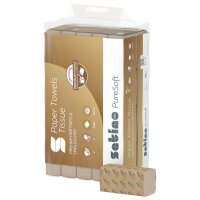 Satino PureSoft Papierhandtücher V-Falz 24x23 cm, 2-lagig, 4000Blatt - Soft beige