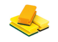 Padschwamm mit Griff gelb/grün extra stark10er Pack