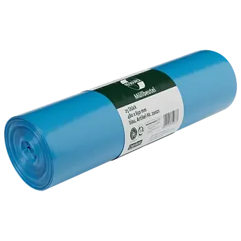 Müllbeutel aus Recycling-LDPE 35 l 480x650 mm Typ 60 blau