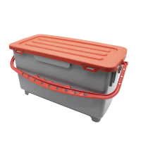 Moppbox, 22 Liter, grau, roter Henkel und Deckel