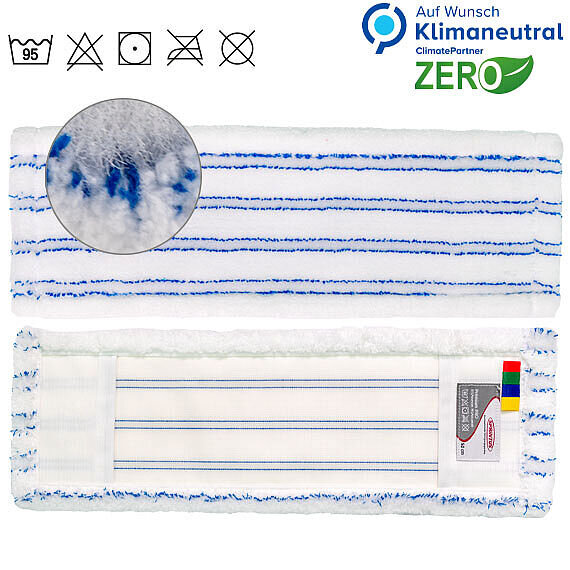 Premium PRO 50 cm Mikrofasermopp weiß/blau