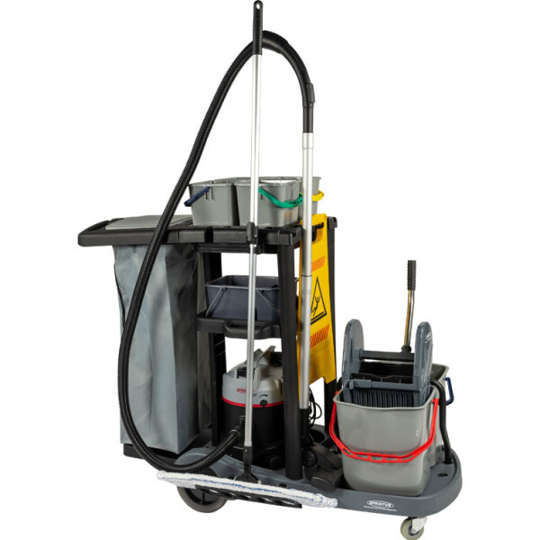 Starter Set 40 cm*|Inkl. : PuriX Reinigungswagen, Trockensauger Floory, Magic Click Klapphalter, Teleskopstiel, Warnschild, 10 x Premium PRO, Mülltrennung, Ablagewanne.