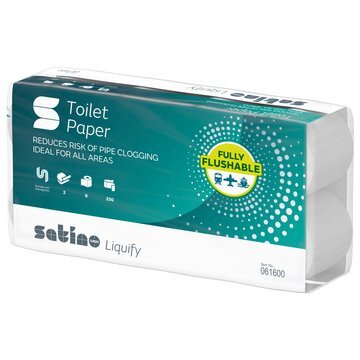 Satino liquify Toilettenpapier VE= 8x8 Rollen á 250 Blatt, 2-lagig - Weiß