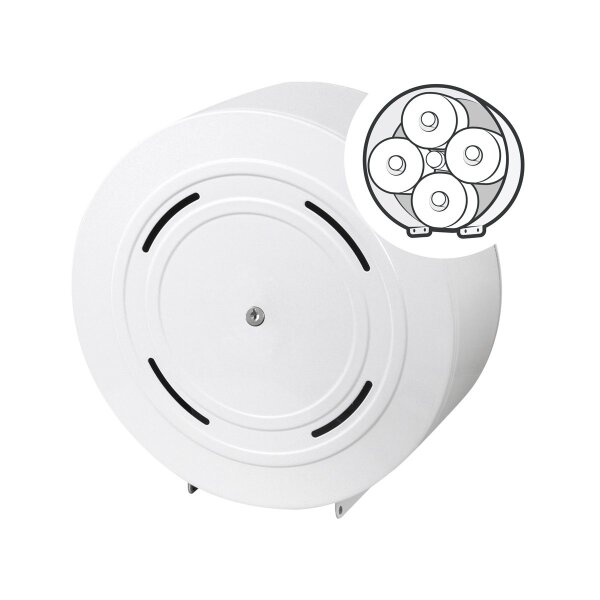 Racon MW KR QuattroToilettenpapierspender Metall - Weiß
