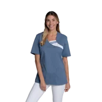 Schlupfkasack Kurzarm Damen Taubenblau Gr. L