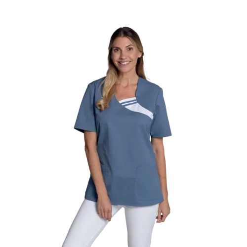 Schlupfkasack Kurzarm Damen Taubenblau Gr. XL