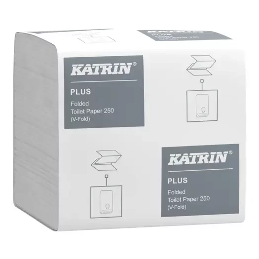 Metsä Katrin Plus Toilettenpapier Einzelblatt VE= 40 á 250 Blatt, 2-lagig - Weiß