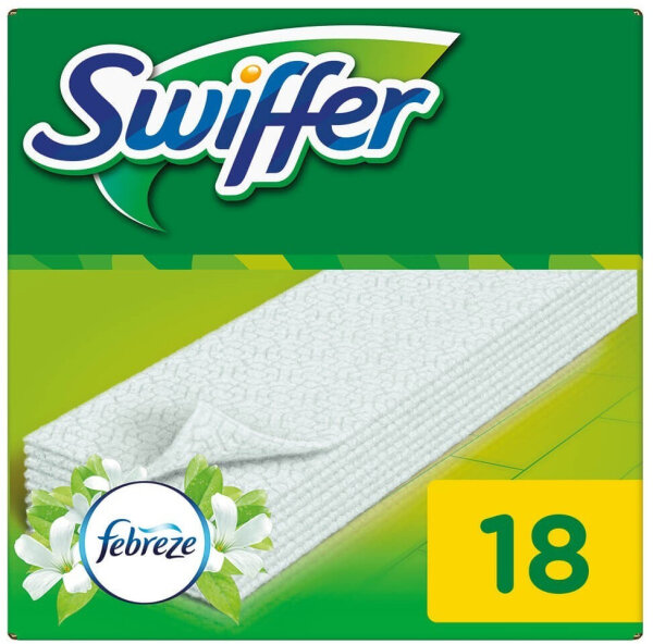 Swiffer DRY Staubfangtücher Mikrofaser mit Febreze Duft, 18 Tücher