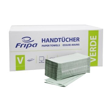 Fripa-Papierhandtücher "Verde" 1-lagig grün, 25x23 cm V-Falz
