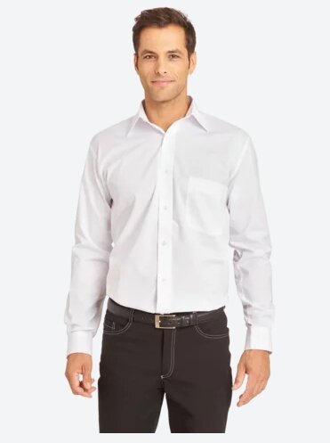 Hemd Langarm, Herren weiß Gr. 47