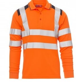 GUARD+WINTER Herren-Poloshirt mit Reflexstreifen Fluoorange/navy Gr, M