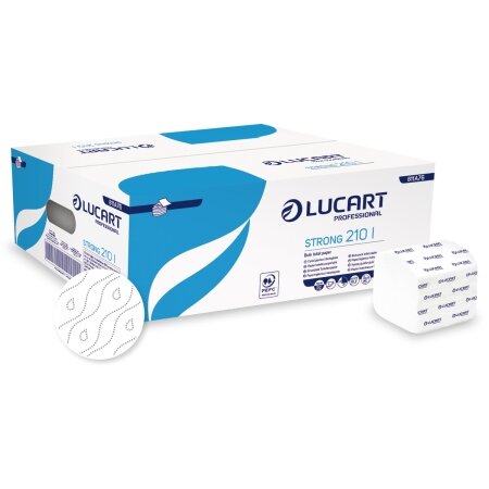 Lucart Strong 210 l Einzelblatt Toilettenpapier VE= 40 á 210 Blatt, 2-lagig - Weiß