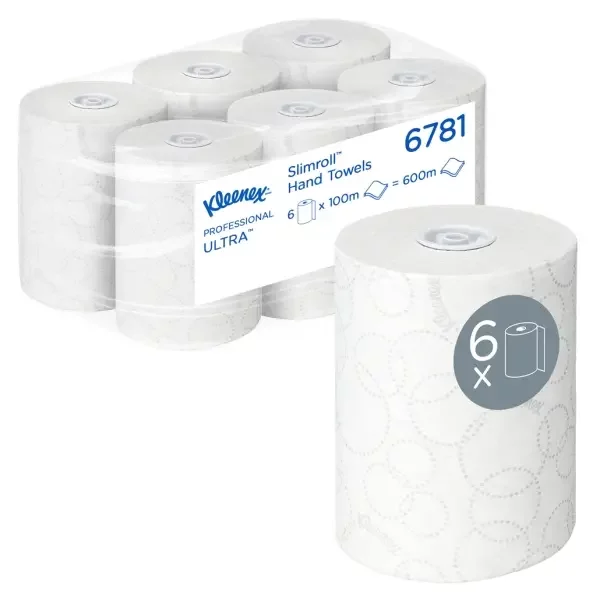Kleenex® Ultra™ Slimroll™ Rollenpapiertücher, 2-lagig, weiß, VE = 6 Rollen