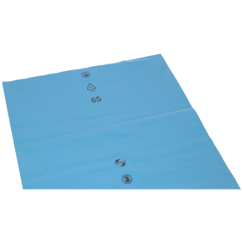 LDPE-Müllsäcke 650 + 550 x 1350 mm, Typ 70, blau, 240 Liter, VE = 100 Stück