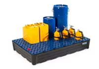 Kleingebindewanne pro-line aus Polyethylen (PE), mit Gitterrost, 120 Liter, 1170 x 785 x 180 mm