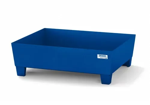 Kleingebindewanne classic-line aus Stahl, lackiert, unterfahrbar, ohne Gitterrost, 65 Liter, 635 x 785 x 278 mm