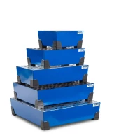 Kleingebindewanne classic-line aus Stahl, lackiert, o. Gitterrost, 20 Liter, 392 x 392 x 200 mm