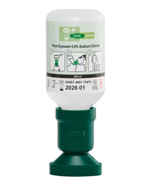 Augenspülflasche, mit 200 ml 0,9 %iger Kochsalzlösung (Natriumchlorid)