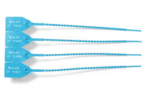 Transposafe Pull-Up Durchziehplombe zur Versiegelung, 210 mm, blau, 10 Stück