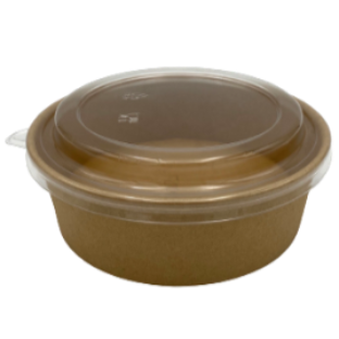 Braune Salatschale kombi (inkl. Deckel) 1300ml, VE = 150 Stk.